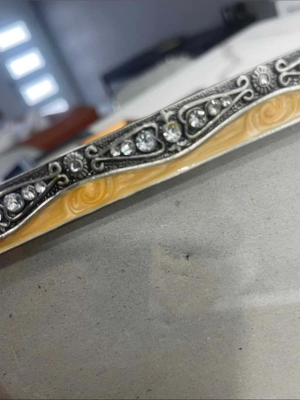 Decorative Yellow and Silver Picture Frame by
